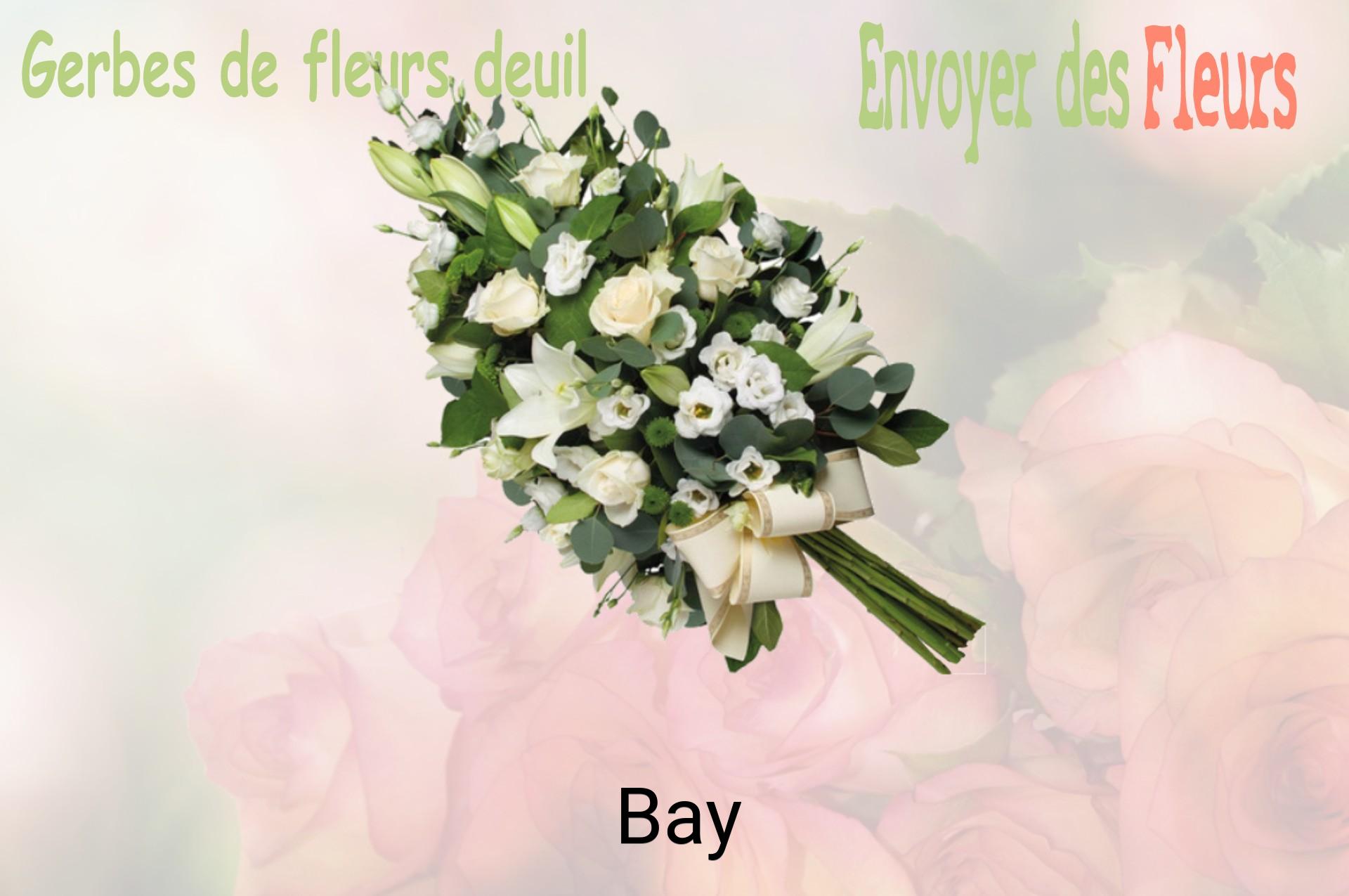 Gerbe de fleurs de deuil livrée à Bay